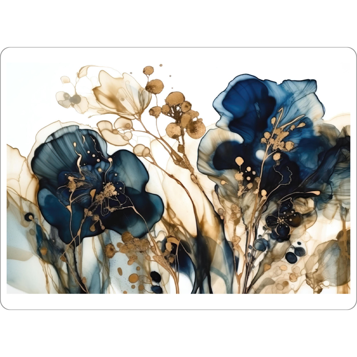 Tischset "Navy und Gold Botanicals L" artboxONE - Floral,Abstrakt - Marine,Alt,Pflanzenstoffe,Blumen,Blumen - Bild marine