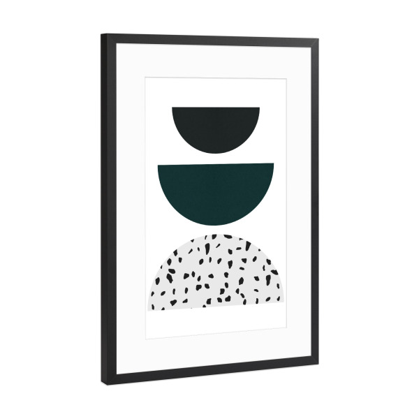 Poster mit Rahmen Schwarz (Metallic) "Composition of circles C" artboxONE - Abstrakt,Geometrie