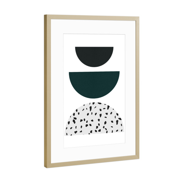 Poster mit Rahmen Gold "Composition of circles C" artboxONE - Abstrakt,Geometrie