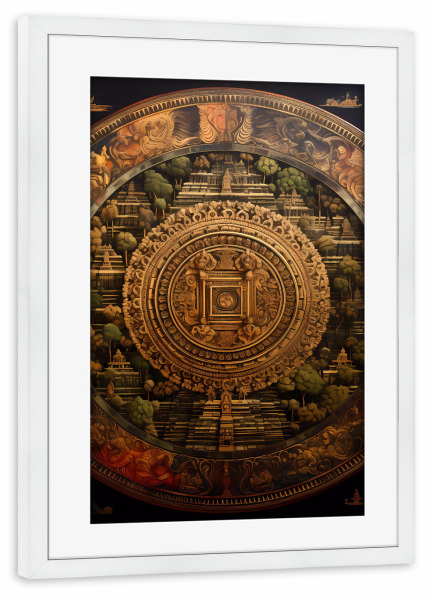 Poster mit Rahmen weiß "Zivilisationen - Sambor" artboxONE - Städte,Abstrakt,Architektur