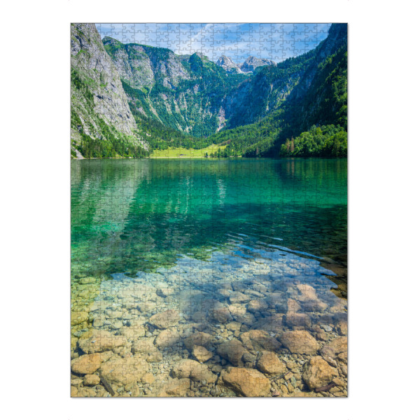 Puzzle Ravensburger "Sommertag am Obersee" artboxONE - Natur,Reise - Obersee,Königssee,Sommer,Alpen,Berge,Berchtesgaden,Schönau,Röthbachfall