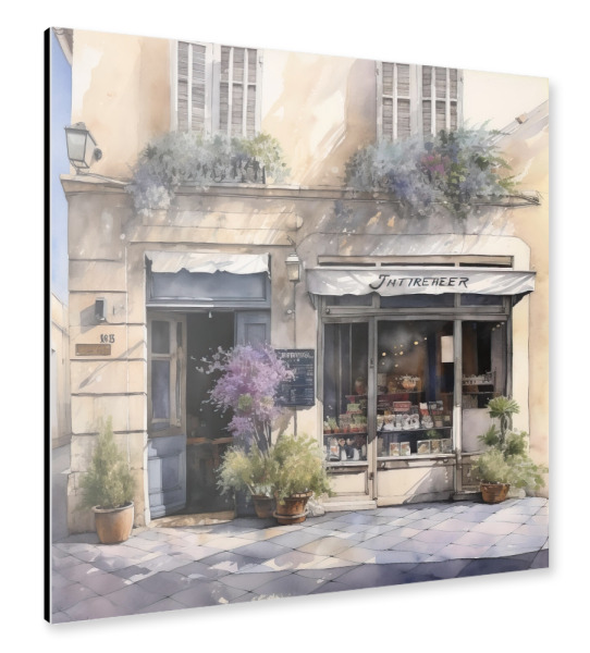 Alu-Dibond "Dorfbuchladen" 30x30 cm artboxONE