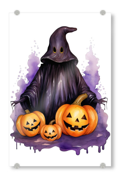 Acrylglasbild "Gruselige Geisterillustration" artboxONE - Abstrakt,Fashion,Festivals,Halloween