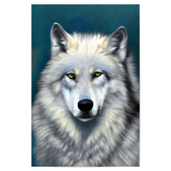 Poster 30x20 cm "Der Wolf, Tierporträtmalerei" artboxONE - Tiere