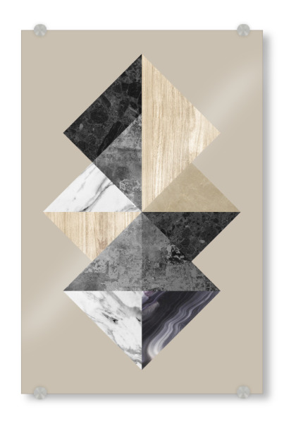 Acrylglasbild "Geometric textures D" artboxONE - Abstrakt,Geometrie - Gold,Golden,Abstract,Traits,Expressionist,Stains,Strokes,Lines,Modern,Watercolor