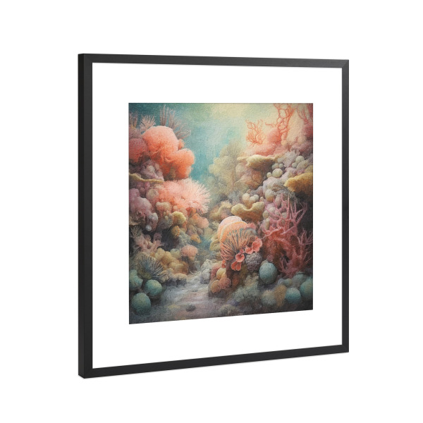 Poster mit Rahmen Schwarz (Metallic) "Unterwasserwelt J" artboxONE - Reise / Strand und Meer - Ozean,Koralle,Meer,Meeresleben,Marine