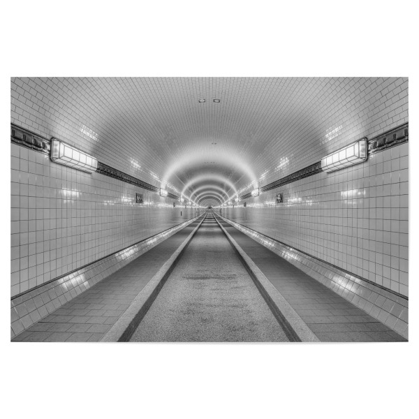 Poster 30x20 cm "Alter Elbtunnel Hamburg sw" artboxONE - Städte / Hamburg,Schwarzweiß,Architektur