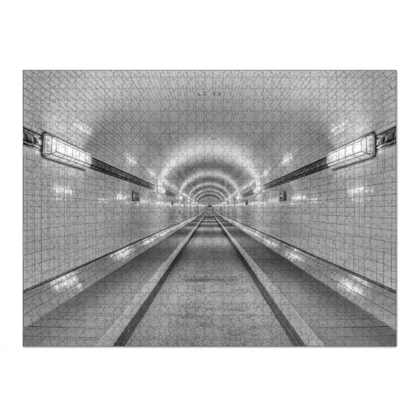 Puzzle Ravensburger "Alter Elbtunnel Hamburg sw" artboxONE - Städte / Hamburg,Schwarzweiß,Architektur