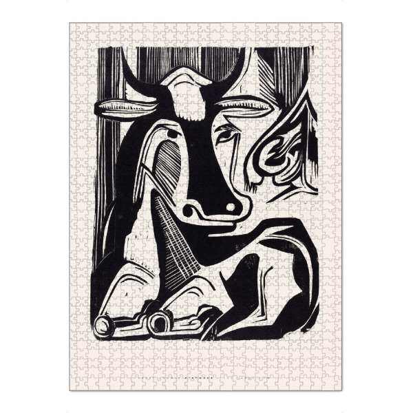 Puzzle Ravensburger "Kirchner - Die große Kuh" artboxONE - Typografie,Natur,Tiere