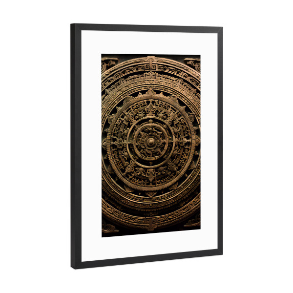 Poster mit Rahmen Schwarz (Metallic) "Mandala - Kambodscha - Sophea" artboxONE - Städte,Abstrakt,Architektur,Reise / Asien
