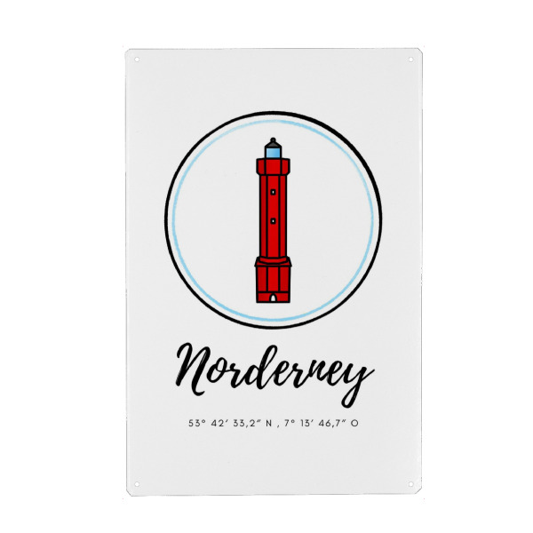 Holzbild "Leuchtturm Norderney Koordinaten" artboxONE - Reise,Architektur,Reise / Strand und Meer