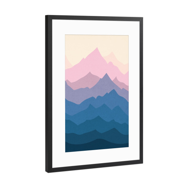 Poster mit Rahmen Schwarz (Metallic) "Watercolor landscape E" artboxONE - Natur,Reise