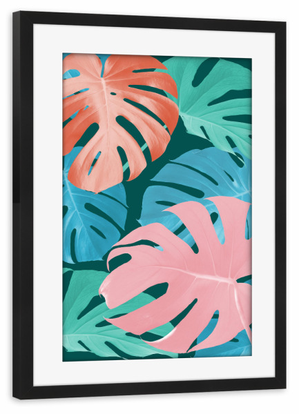 Poster mit Rahmen schwarz "Botanical pattern J" artboxONE - Floral
