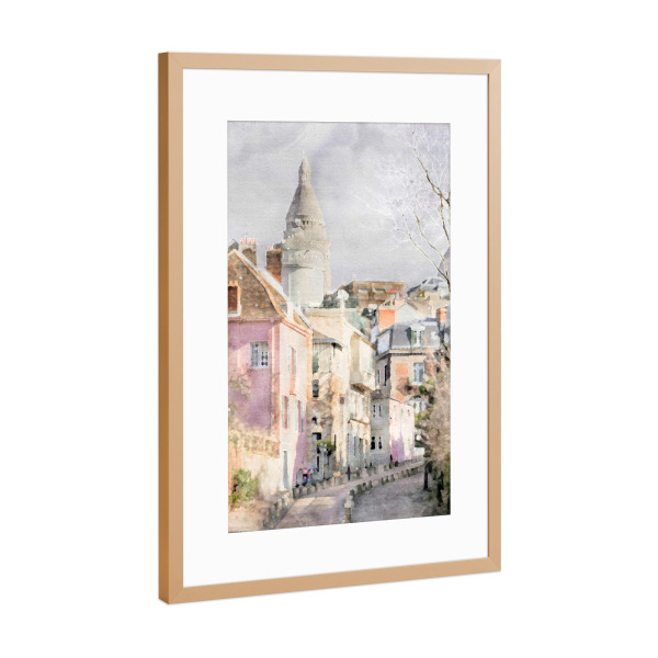 Poster mit Rahmen Kupfer "Rosa Paris A" artboxONE - Reise,Architektur,Städte / Paris