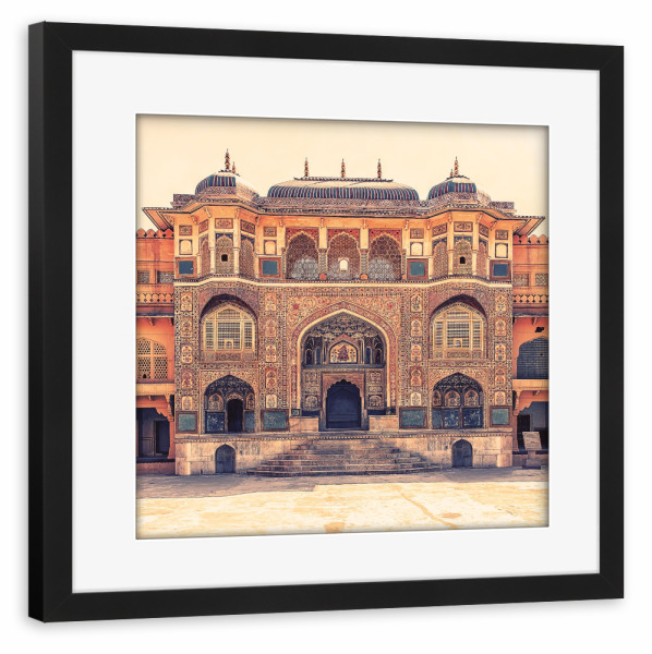 Poster mit Rahmen schwarz "Amber Fort-Fassade" artboxONE - Städte,Reise,Architektur,Reise / Asien,Städte / Weitere