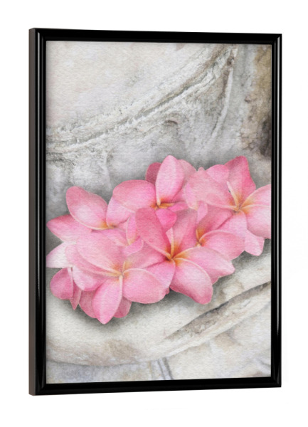 Poster mit schwarzem Rahmen "Zen-Statue J" artboxONE - Natur,Floral - Zen,Statue,Lotus,Rosa,Hände,Anatomie