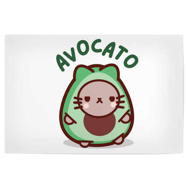 Poster 30x20 cm "Avocado! Lustige Katzen-Avocado" artboxONE - Tiere,Essen & Trinken,Lustig