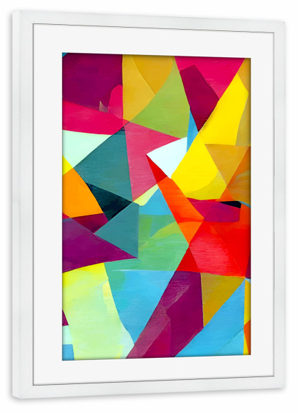 Poster mit Rahmen weiß "Der abstrakte Bohemien" artboxONE - Abstrakt,Geometrie