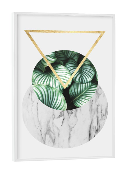 Poster mit weißem Rahmen "Geometric and botanical B" artboxONE - Floral,Abstrakt,Geometrie