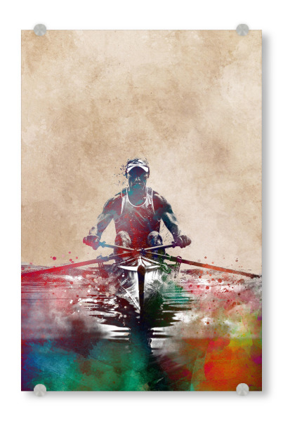Acrylglasbild "Rudersport Sport A" artboxONE - Sport,Sport / Sommerspiele - Ruderer,Rudern,Ruderboot,Sport,Illustration,Grafik