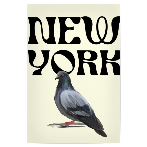 Poster 30x20 cm "New york pigeon" artboxONE - Städte / New York,Typografie,Reise / Länder