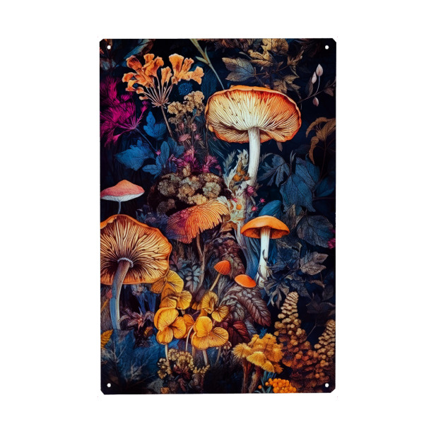 Holzbild "Pilze A" artboxONE - Natur,Floral - Pilze,Flora,Baum,Wald,Blätter,Natur,Botanisch