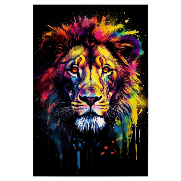 Poster "Watercolor colorful lion" artboxONE - Tiere,Abstrakt