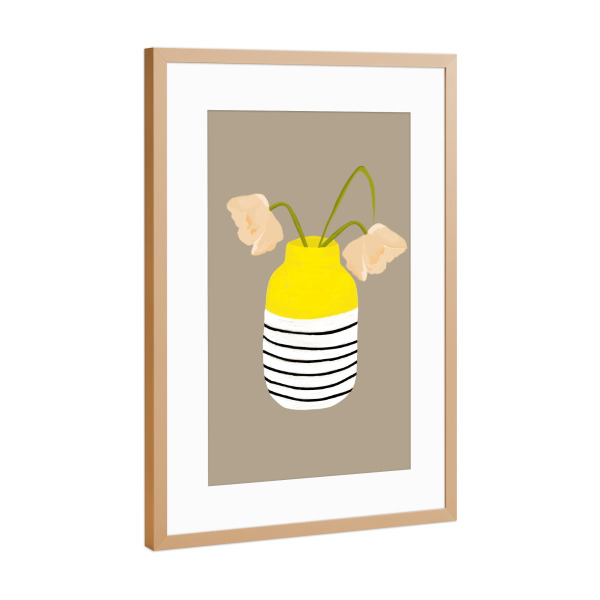 Poster mit Rahmen Kupfer "Mio vaso lemon" artboxONE - Floral