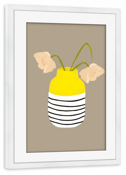 Poster mit Rahmen weiß "Mio vaso lemon" artboxONE - Floral