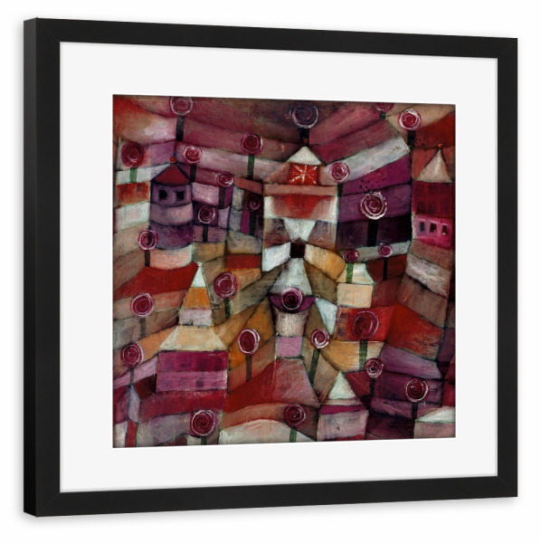 Poster mit Rahmen schwarz "Abstrakter Rosengarten" artboxONE - Abstrakt,Geometrie,Streetart,Für Mama,Für Papa