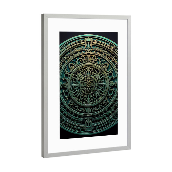 Poster mit Rahmen Silber "Mandala - Kambodscha - Chantha" artboxONE - Städte,Abstrakt,Architektur,Reise / Asien