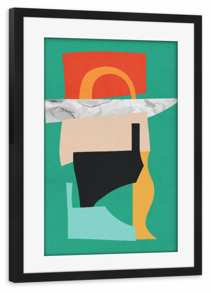 Poster mit Rahmen schwarz "Geometric collage B" artboxONE - Abstrakt,Geometrie