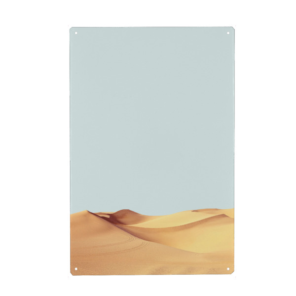 Holzbild "Minimalist desert A" artboxONE - Natur,Reise - Wüste,Landschaft,Collage,Natürlich,Fotografie,Sonnenuntergang,Strand,Sommer,Malerei