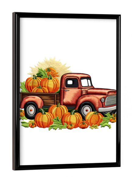 Poster mit schwarzem Rahmen "Herbst-Truck" artboxONE - Essen & Trinken,Abstrakt,Automobile,Festivals,Halloween
