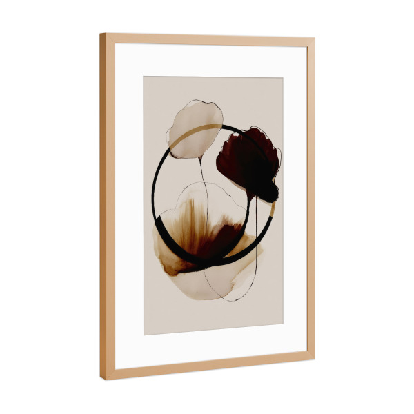 Poster mit Rahmen Kupfer "Hallo Blumen" artboxONE - Floral,Abstrakt,Für Mama