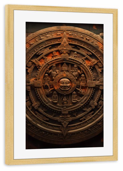 Poster mit Rahmen kiefer "Mandala - Kambodscha - Sreyneang" artboxONE - Städte,Abstrakt,Architektur,Reise / Asien