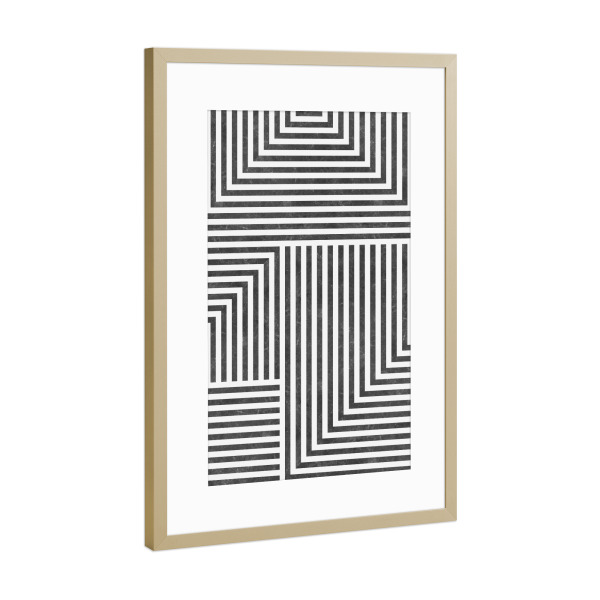 Poster mit Rahmen Gold "Line art C" artboxONE - Abstrakt,Geometrie