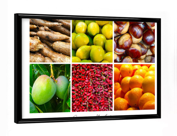 Poster mit schwarzem Rahmen "Farmers Market Kollage" artboxONE - Für Mama,Essen & Trinken / Obst & Gemüse