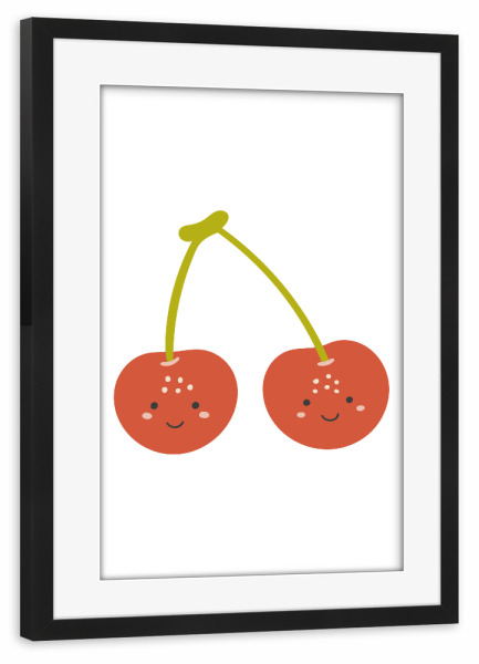 Poster mit Rahmen schwarz "Kirschdesign" artboxONE - Für Kinder,Essen & Trinken / Obst & Gemüse