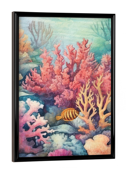 Poster mit schwarzem Rahmen "Unterwasserwelt F" artboxONE - Reise / Strand und Meer - Ozean,Koralle,Meer,Meeresleben,Marine
