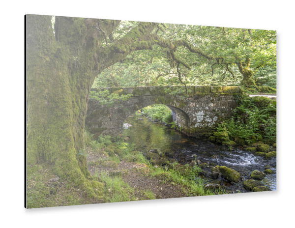 Alu-Dibond "Brücke im Dartmoor" 30x20 cm artboxONE