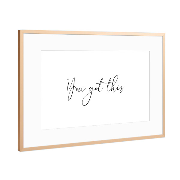 Poster mit Rahmen Kupfer "Ja, das hast du verstanden" artboxONE - Typografie,Menschen,Liebe,Lehrersprüche,Sport / Motivation