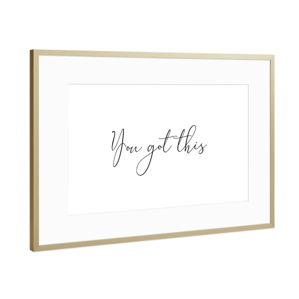 Poster mit Rahmen Gold "Ja, das hast du verstanden" artboxONE - Typografie,Menschen,Liebe,Lehrersprüche,Sport / Motivation