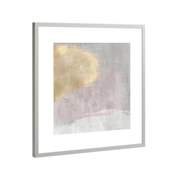 Poster mit Rahmen Silber "Rosa und graues abstraktes H" artboxONE - Abstrakt - Grau,Rosa,Gold,Dekor,Heimdekoration,Dekorativ,Abstrakt