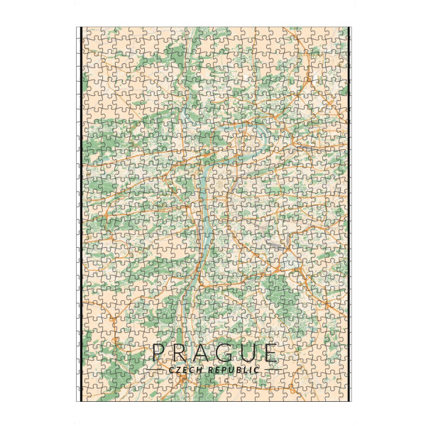 Puzzle Ravensburger "Prager Vintage-Karte" artboxONE - Städte / Prag,Kartografie