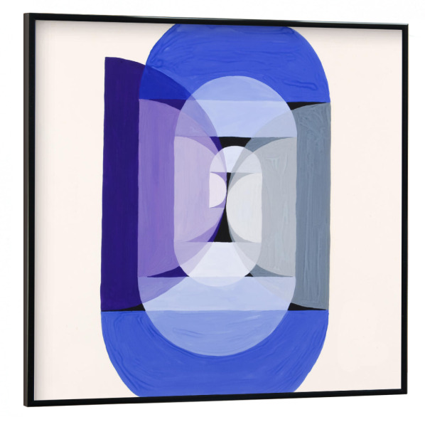 Poster mit schwarzem Rahmen 30x30 cm "Blaugraues violettes Rad" artboxONE - Abstrakt,Geometrie,Für Mama,Für Papa