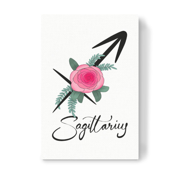 Leinwandbild "Blumentierkreis: Schütze" artboxONE - Typografie,Floral,Fashion