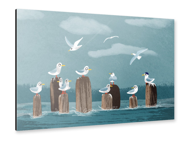 Alu-Dibond "Möwengang" 30x20 cm artboxONE