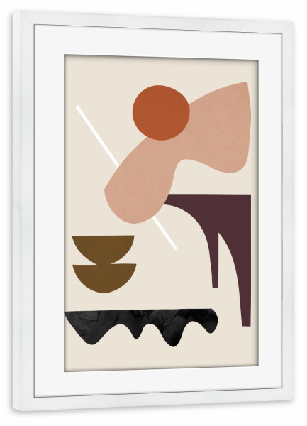 Poster mit Rahmen weiß "Organic shapes G" artboxONE - Abstrakt,Geometrie