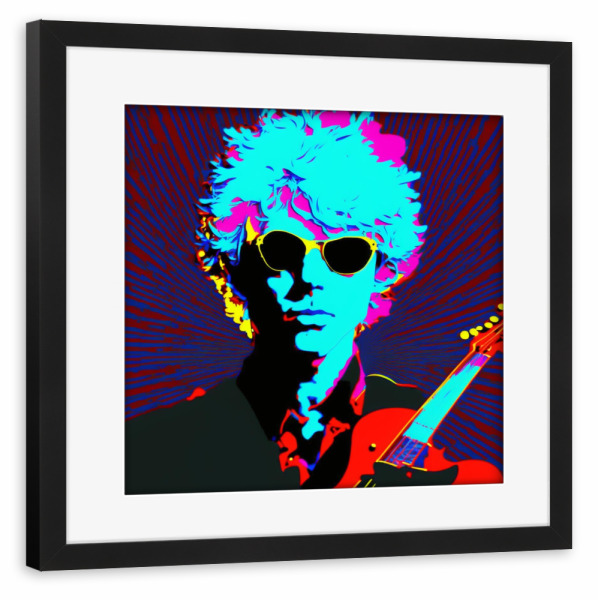 Poster mit Rahmen schwarz "ROCK STAR" artboxONE - Menschen,Streetart,Männer - Rockstar,Blau,Popart,Mann